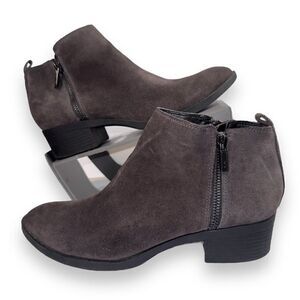 Kenneth Cole Levon Suede Ankle Zip Boots Grey Women's 8.5